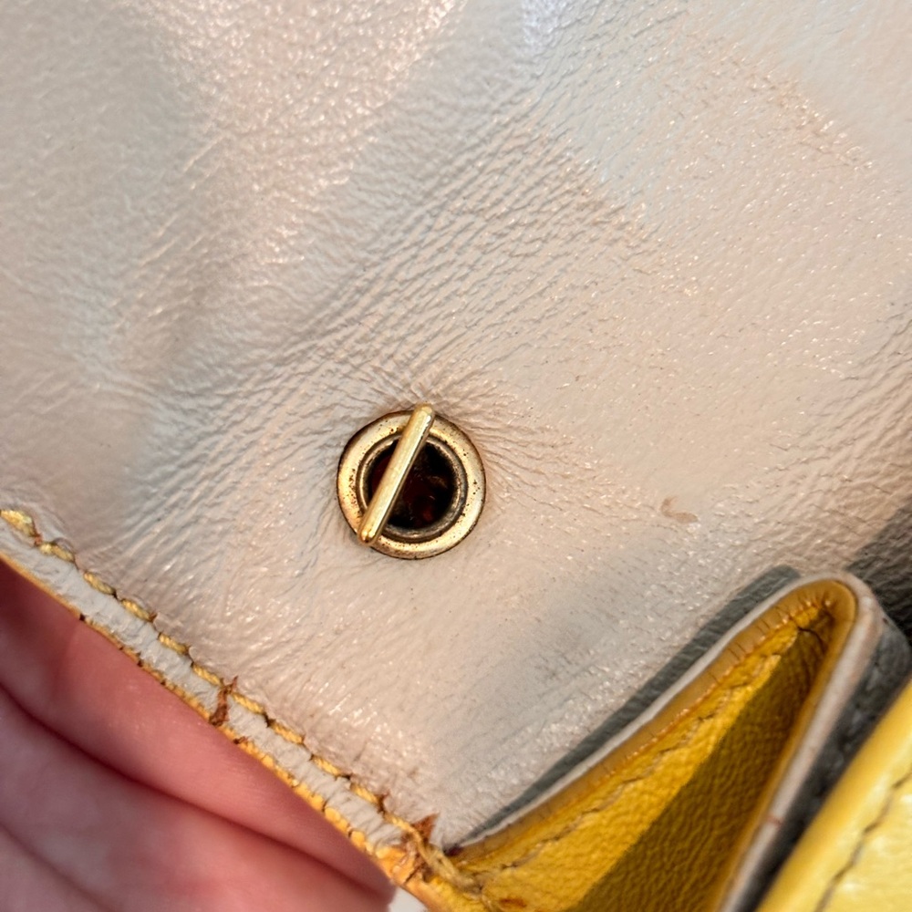 Salvatore Ferragamo Gancini Yellow Leather Flap Chain Shoulder / Crossbody Bag - Picture 14 of 15